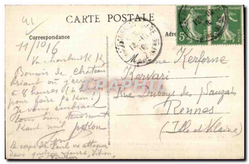 Chateaubriant - Under Prefecture and Entree du Chateau Fort - Old Postcard