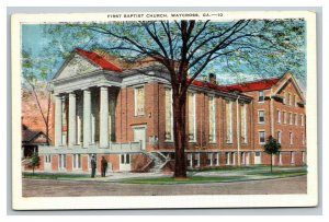 Vintage 1930's Postcard First Baptist Church Elizabeth St. Waycross Georgia