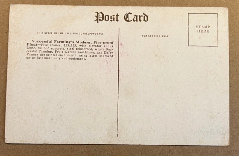 UNUSED PC - HOME OF FARMING PUB. CO., DES MOINES, IOWA E.T. MEREDITH PUBLISHER