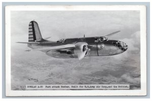 Douglas A-20 Fast Attack Bomber Real Photo Postcard RPPC EKC WJ Gray