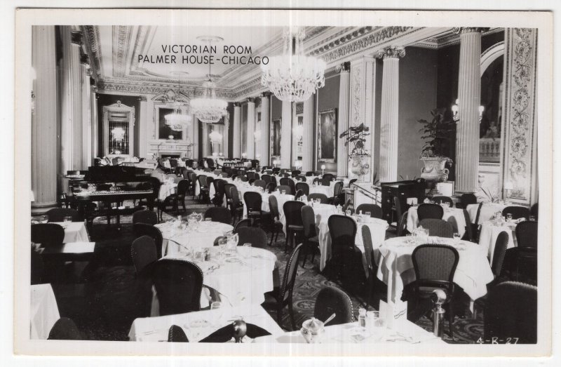 Chicago, Victorian Room, Palmer House, RPPC