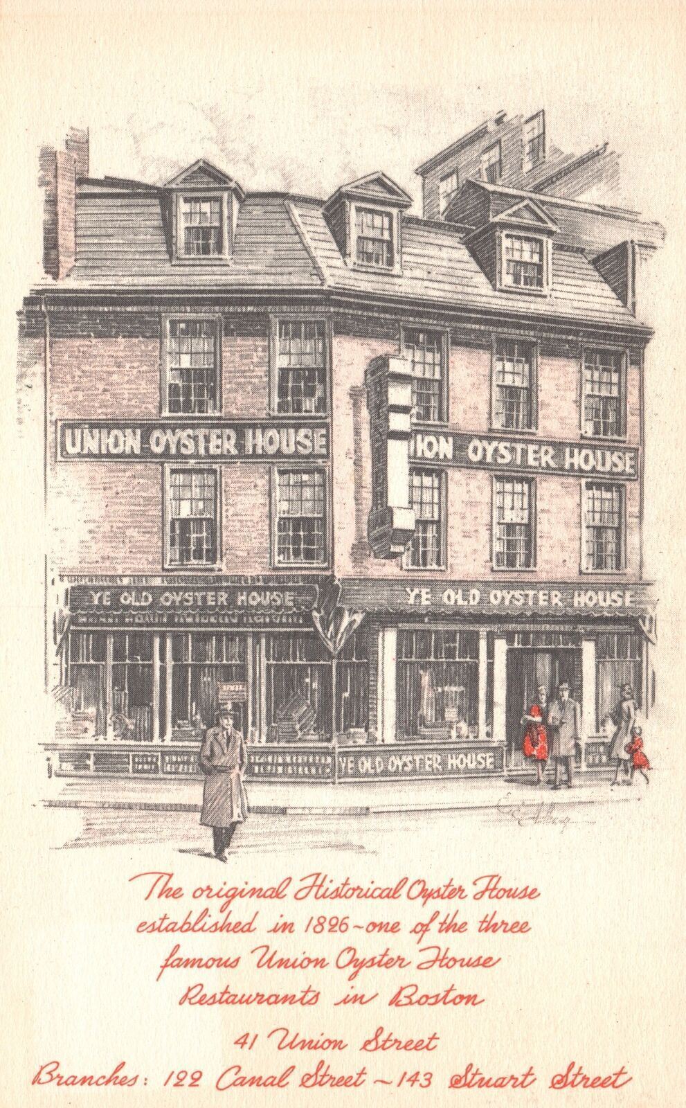 Vintage Postcard Historical Ye Old Union Oyster House Boston