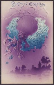 Birthday Greetings,Flowers,Scene Postcard