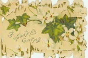 1880s Victorian Valentine's Die-Cut Fence Ivy Flowers P206