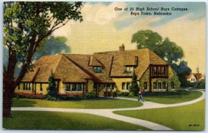 Postcard - One of 25 High School Boys Cottages - Boys Town, Nebraska