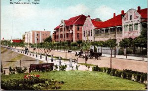 Vtg Tingtao Taitei-ro Street Tsingtao China Postcard