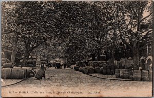 France Paris Halle aux Vins, La Rue de Champagne Vintage Postcard 09.95