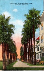 Mississippi Gulfport Great Southern Hotel Palm Walk 1948