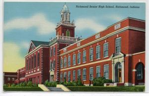 Senior High School Richmond Indiana linen postcard