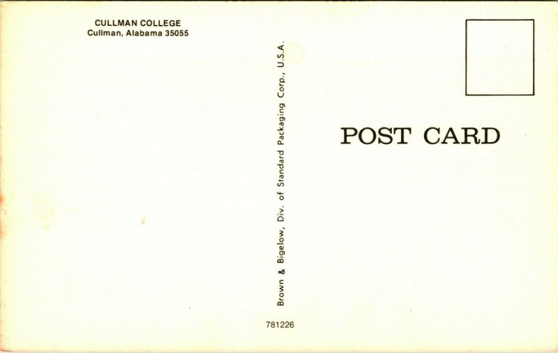 Cullman Alabama AL - Students at Cullman College UNP Chrome Postcard G16