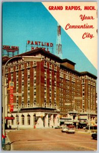 Vtg Grand Rapids Michigan MI Pantlind Hotel Woolworth Street View Postcard