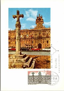 CONTINENTAL SIZE POSTCARD ANO SANTO COMPOSTELANO 1971 LEON (SAN MARCOS) SPAIN