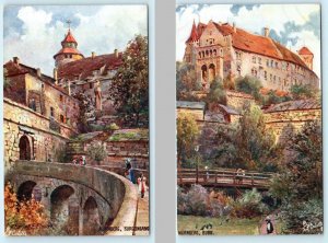 2 Tuck Postcards NURNBERG, GERMANY Artist Charles Flower BurgBurgeingang