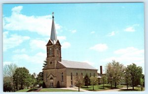 MARIAH HILL, IN ~ F.X. Zettler Windows MARY, HELP of CHRISTIANS CHURCH Postcard