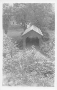 J75/ Northfield Falls Vermont RPPC Postcard c1950s Covered Bridge 310