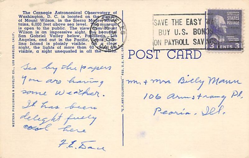 Mount Wilson Observatory CA, USA Space PU Unknown 