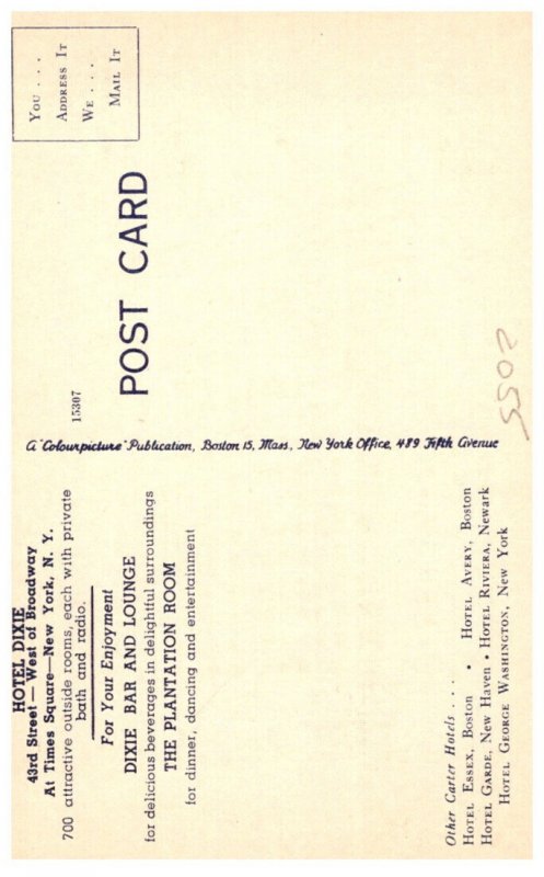 New York  Times Square  Hotel Dixie