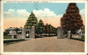 Kingston Rhode Island RI State College Entrance Vintage Postcard