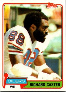 1981 Topps Football Card Richard Caster Houston Oilers sk10338