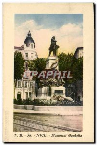 Postcard Old Nice Gambetta Monmument