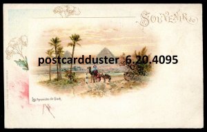 h2817 - EGYPT Giza Postcard 1900s Litho Pyramides by Hagelberg