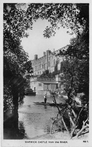 Lot307 warwick castle from the river real photo  uk