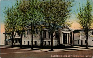 Vintage Postcard WY Sheridan Carnegie Library ~1910 H12