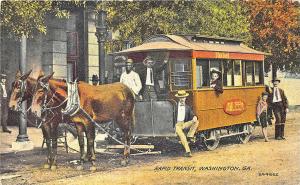 Washington GA Horse Drawn Trolley Rapid Transit Postcard