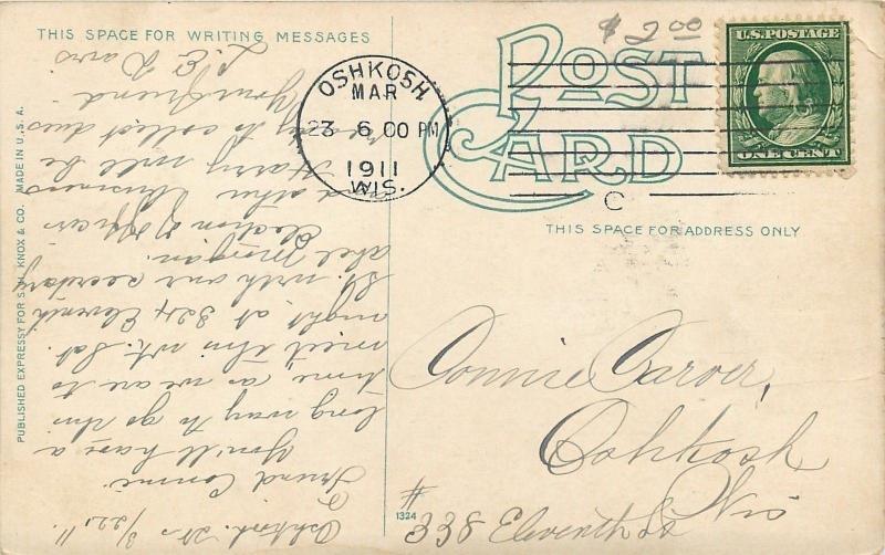 Oshkosh WIWeyrhorst Creek Near Paw-Ka-Cuck1911 Postcard