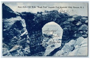 Stone Arch Cliff Walk Rough Opposite Fred Vanderbilt Villa Newport RI Postcard