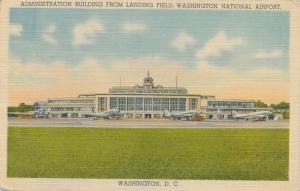 Admn Bilding from Landing Field National Airport Washington DC - pm 1945 - Linen