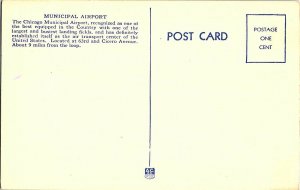 Municipal Airport Chicago Vintage Postcard Standard View Card Prop Airplanes 