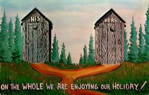 Canada Ontario Humour Greetings From Hockley Valley With Outhouses