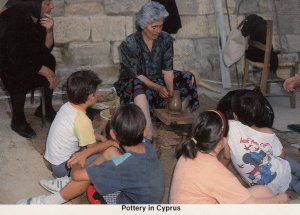 Childrens Lessons Of Pottery In Cyprus Postcard