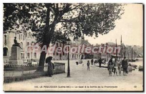 Old Postcard Pouliguen The Inf Pier Exit Promenade