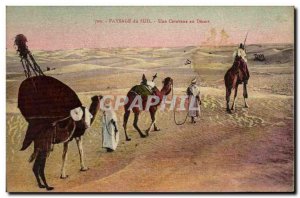 Old Postcard South Landscape Desert Camel Caravan to A