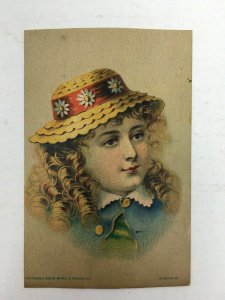 1879 John Argus Buffalo NY Victorian Trade Card Cute Girl Wemple & Kronheim 