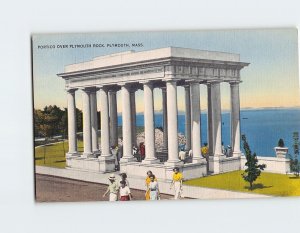 Postcard - Portico Over Plymouth Rock - Plymouth, Massachusetts