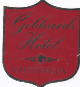 Germany Goettingen Gebhards Hotel Vintage Luggage Label sk2347