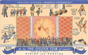 Five O'Clock Club Dining & Dancing Advertising Unused light crease right top ...
