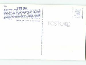 Unused Pre-1980 FORT HILL AT CLEMSON COLLEGE Clemson South Carolina SC L8497