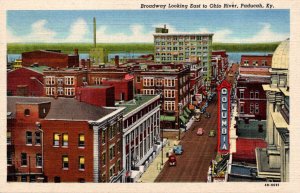 Kentucky Paducah Broadway Looking East To Ohio River 1949 Curteich
