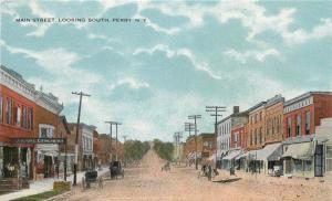 c1910 Postcard; Main Street Scene, Perry NY Wyoming County unposted