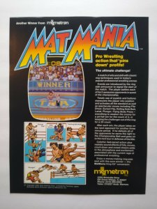 Mat Mania Memetron Arcade FLYER Original Video Game Wrestling Art Print 1985