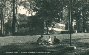 Vintage Postcard 1910's View of Wording Hall Ricker College Houlton Maine ME