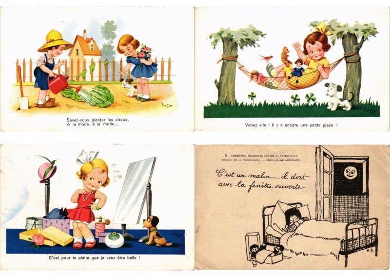 CHILDREN GREETINGS Mostly ARTIST SIGNED 100 Vintage Postcards (PART 18.) (L6155)