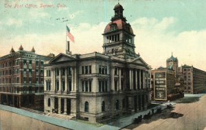 Vintage Postcard 1909 Post Office United States Postal Services Denver Colorado