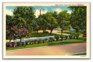 Pine Grove Park Port Huron Michigan MI UNP Linen Postcard N25