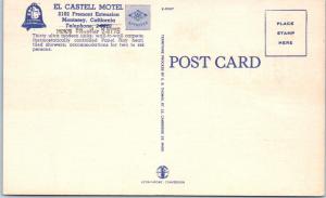 MONTEREY, CA California   EL CASTELL MOTEL  Maps c1950s Linen Roadside Postcard