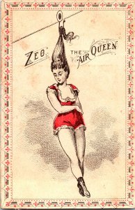 Vintage 1880's Zeo the Air Queen Vaudeville Circus Act Victorian Trade Card
